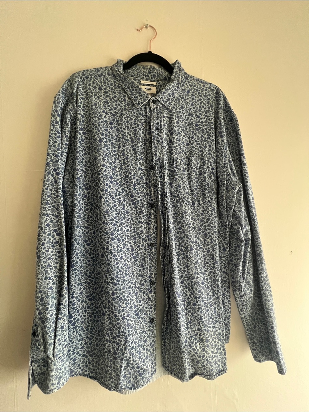 Old Navy Blue Floral-Print Button-Down Shirt